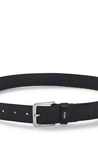Leather belt with logo keeper