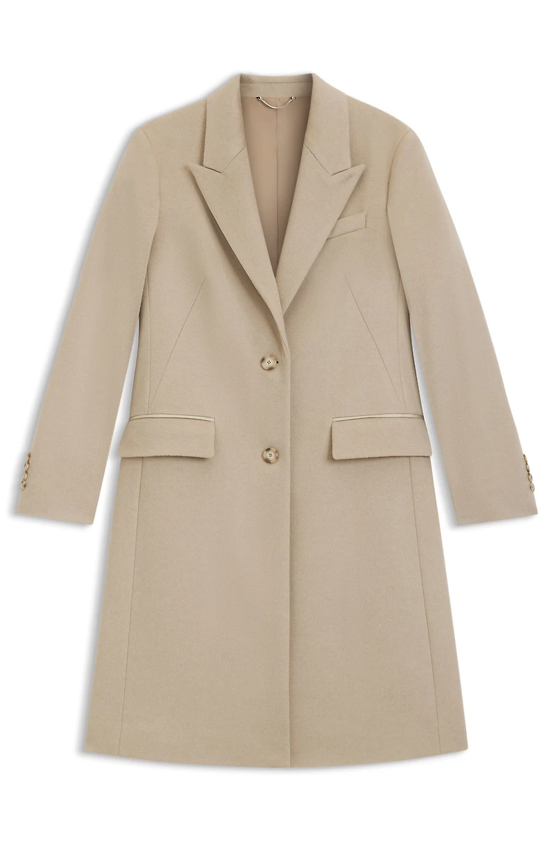 Regular-fit coat wool with peak lapels