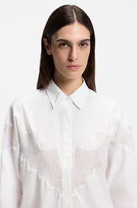 Oversized-fit blouse with lace motif
