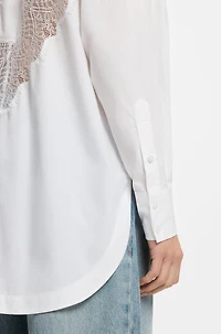 Oversized-fit blouse with lace motif