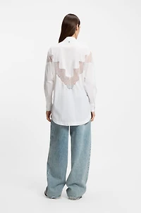 Oversized-fit blouse with lace motif