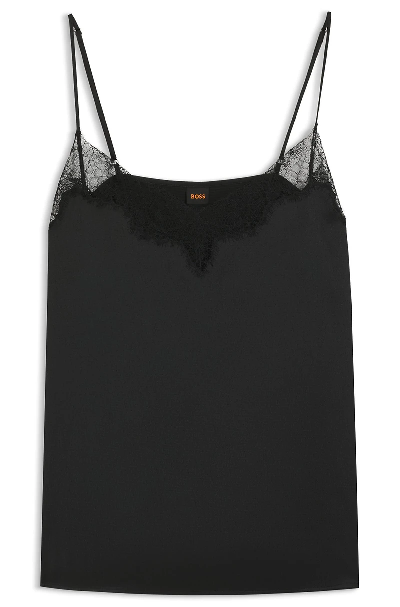 Lace-detail camisole satin