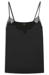 Lace-detail camisole satin