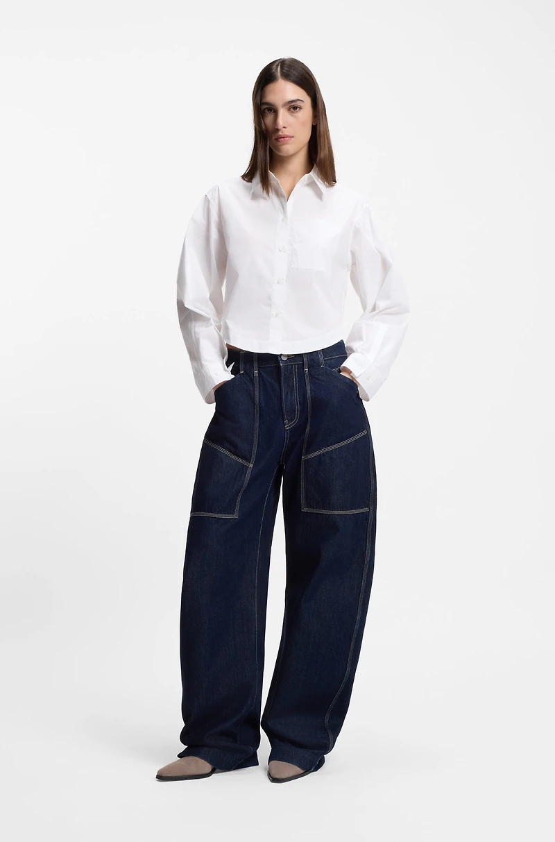 Oversized-fit blouse cotton poplin