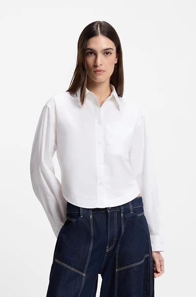 Oversized-fit blouse cotton poplin