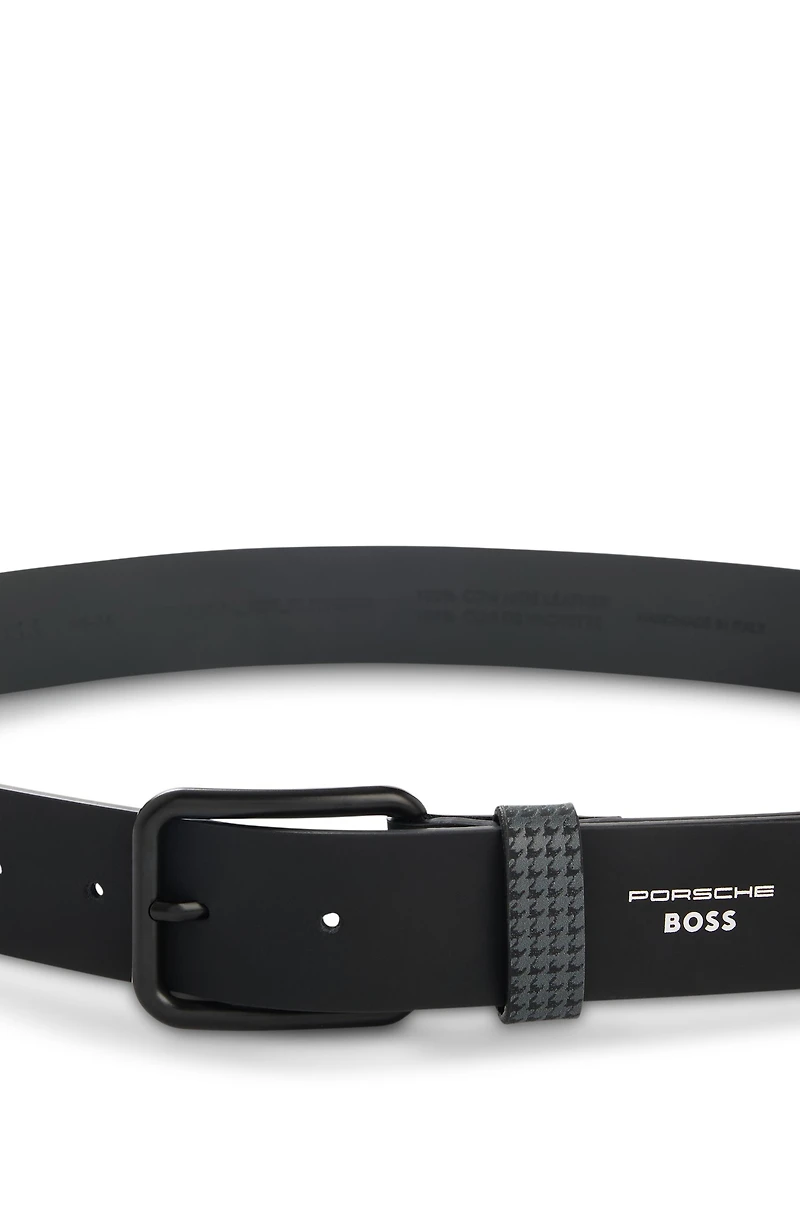Porsche x BOSS belt Italian leather with patterned keeper