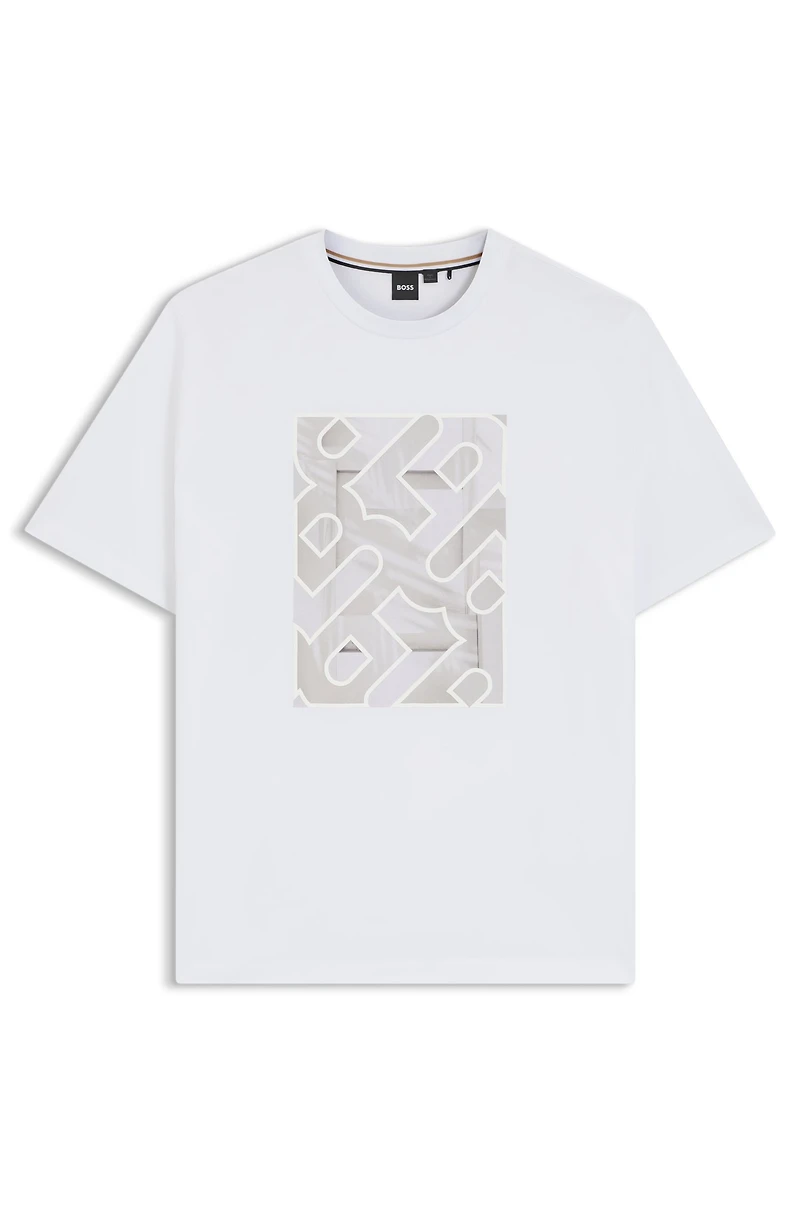 Cotton-jersey T-shirt with monogram artwork