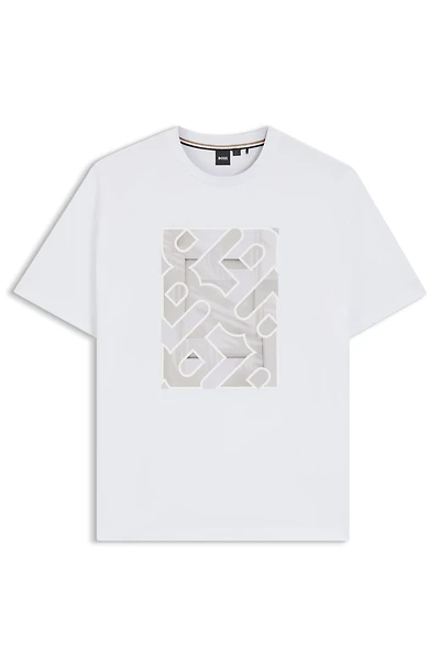 Cotton-jersey T-shirt with monogram artwork