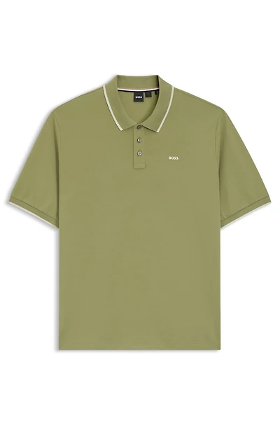Cotton-piqué polo shirt with contrast logo