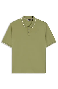 Cotton-piqué polo shirt with contrast logo