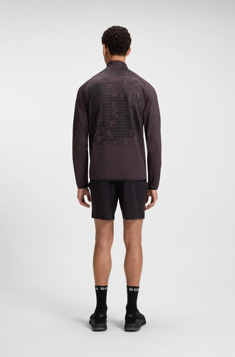 Printed-graphic sweatshirt with quick-dry performance