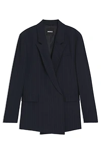 Relaxed-fit pinstripe blazer with concealed closure
