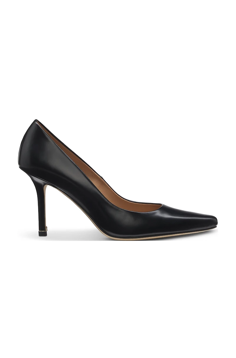 Pointed-toe pumps polished leather