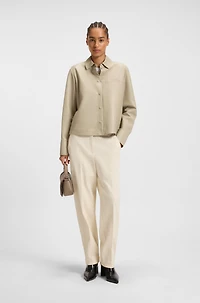 Regular-fit blouse nappa leather