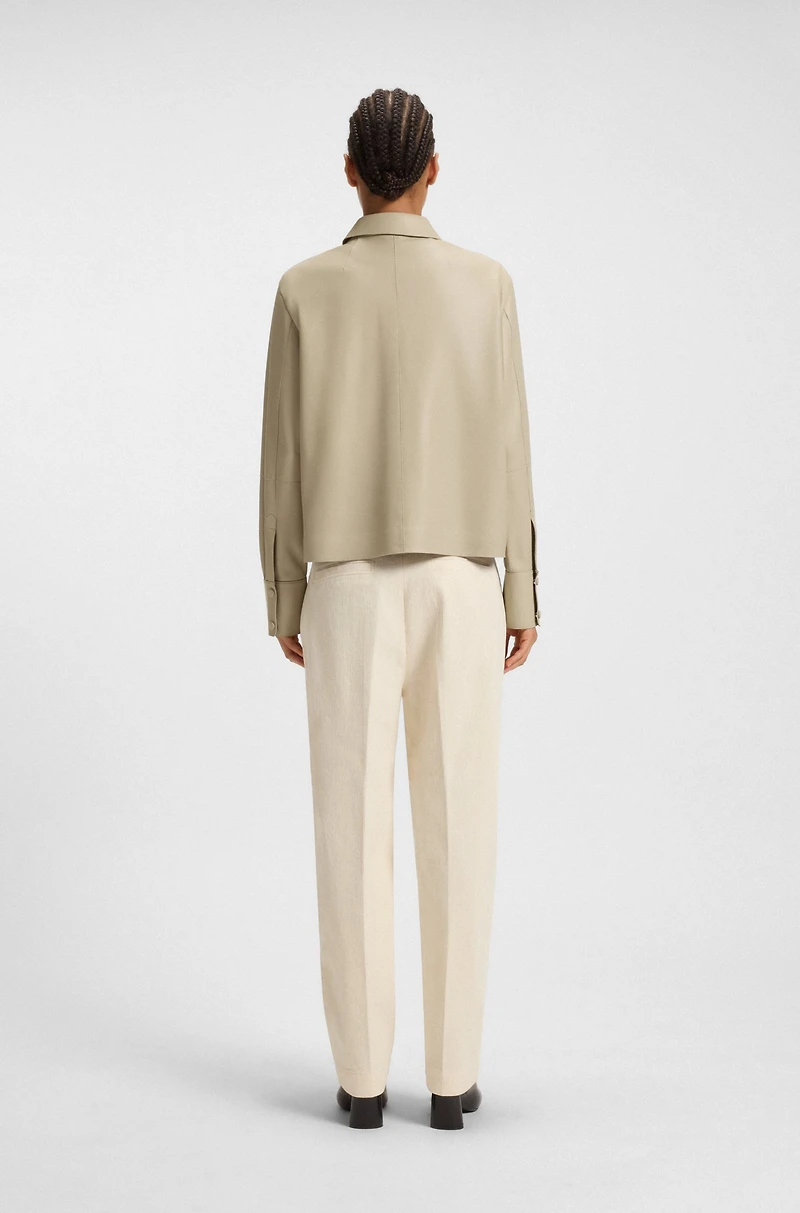 Regular-fit blouse nappa leather