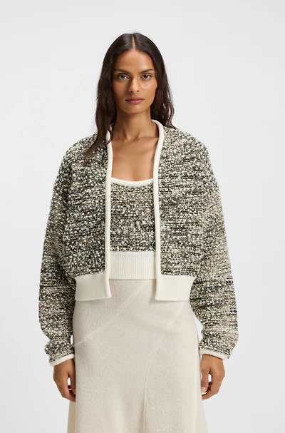 Sparkling-tweed cardigan a wool blend