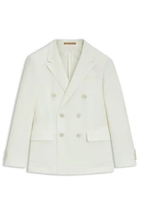 Melange slim-fit jacket cotton and cashmere