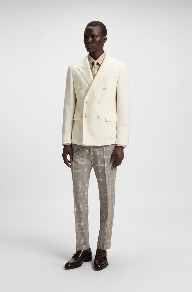 Melange slim-fit jacket cotton and cashmere