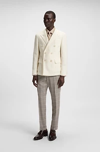 Melange slim-fit jacket cotton and cashmere