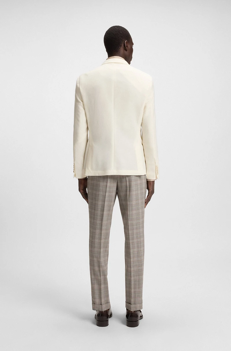 Melange slim-fit jacket cotton and cashmere