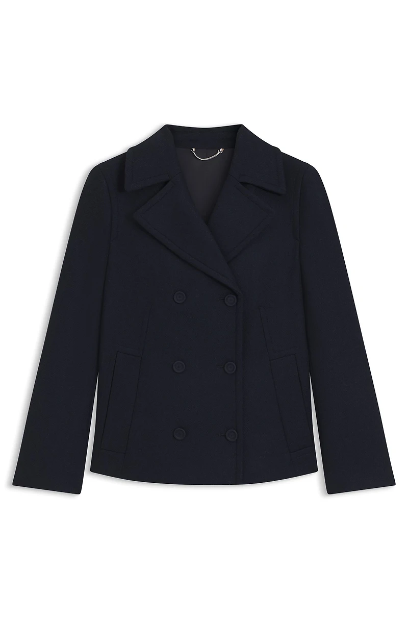 Regular-fit pea coat a wool blend