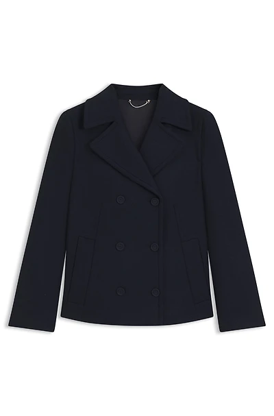 Regular-fit pea coat a wool blend