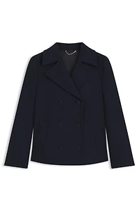 Regular-fit pea coat a wool blend