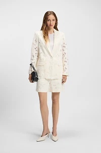 Relaxed-fit blazer an embroidered bamboo blend
