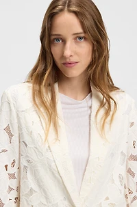 Relaxed-fit blazer an embroidered bamboo blend