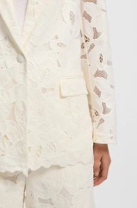 Relaxed-fit blazer an embroidered bamboo blend