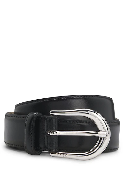 Fashion Show belt Italian leather with rounded buckle