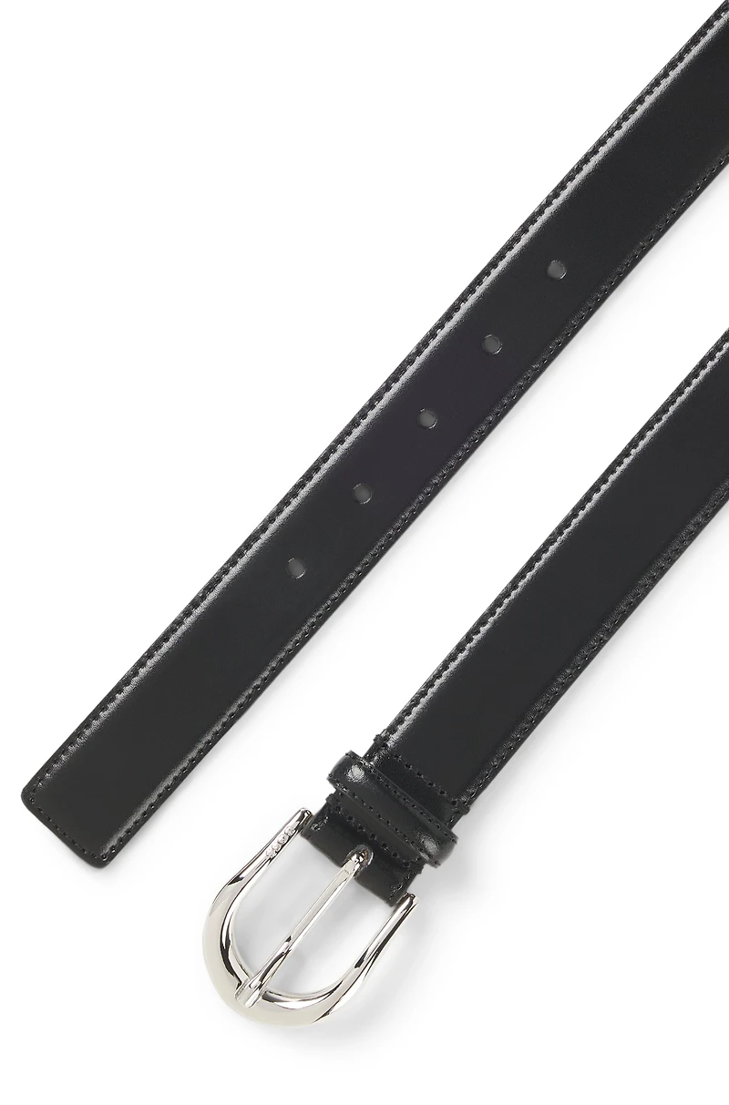 Fashion Show belt Italian leather with rounded buckle