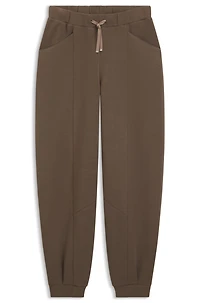Lustrous-piping tracksuit bottoms a relaxed fit