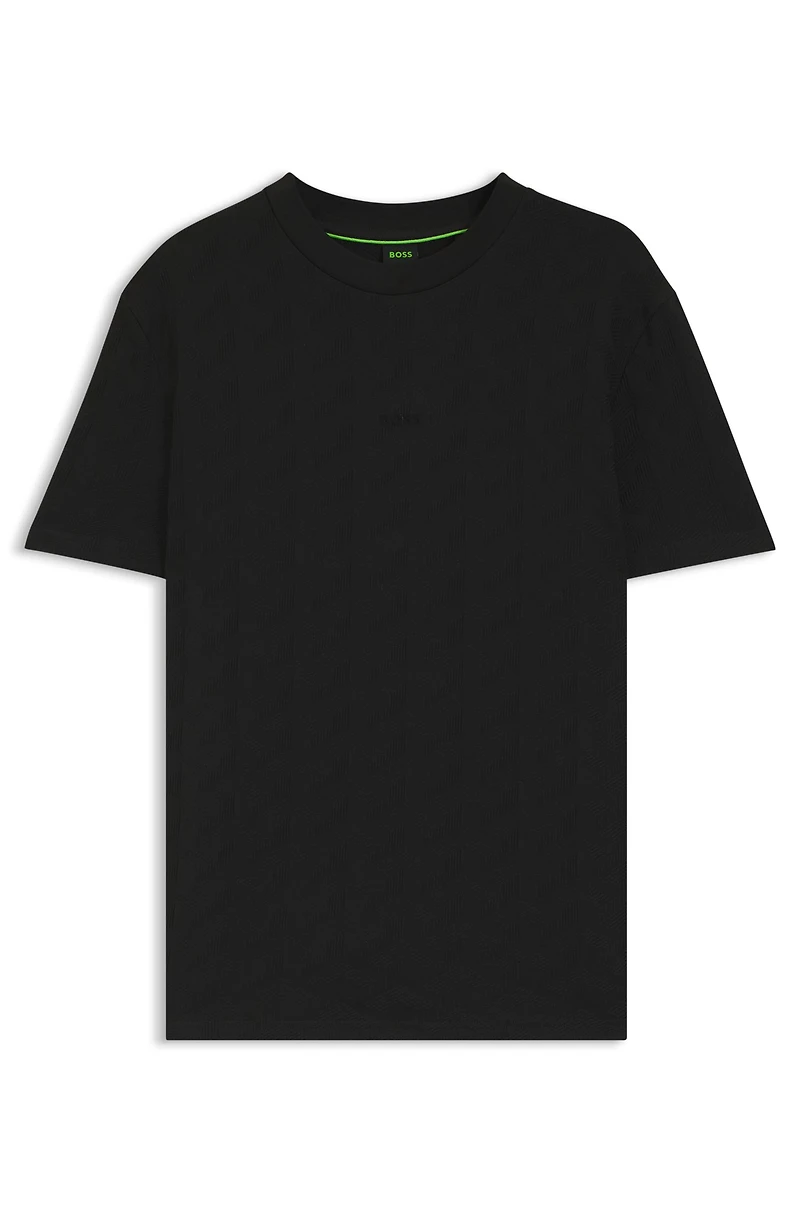 Jacquard-pattern T-shirt cotton