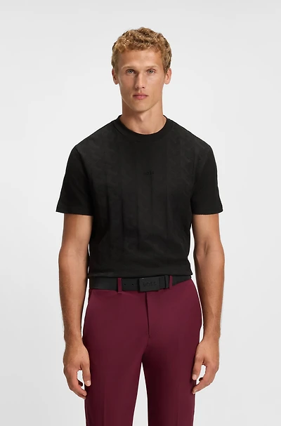 Jacquard-pattern T-shirt cotton