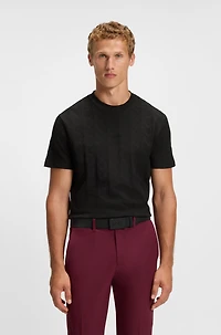 Jacquard-pattern T-shirt cotton