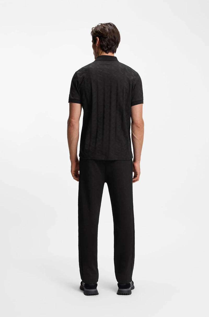 Jacquard-pattern polo shirt mercerised cotton