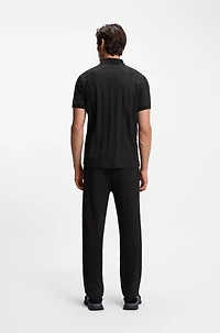 Jacquard-pattern polo shirt mercerised cotton