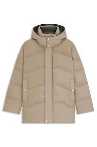 BOSS x ASTON MARTIN puffer jacket with tweed trims