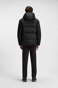 Down-filled jacket with water-repellent finish