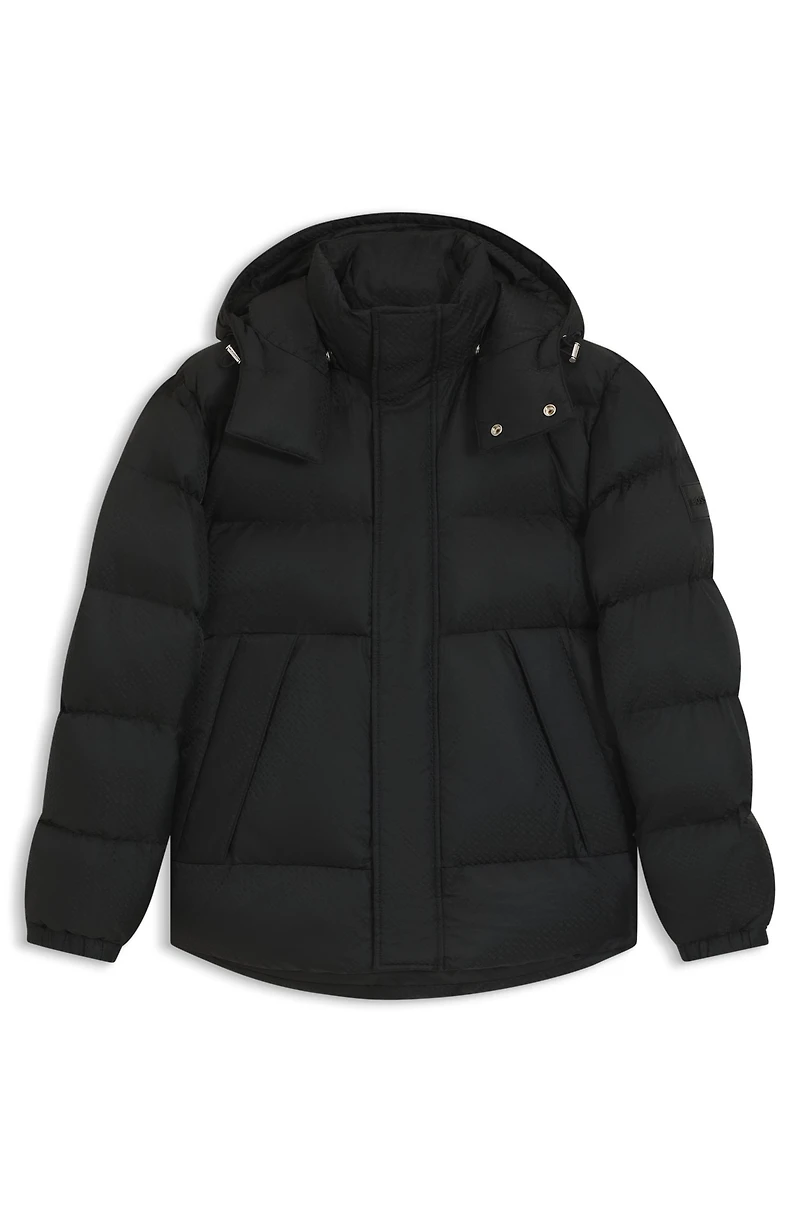 Monogram-jacquard jacket with water-repellent finish