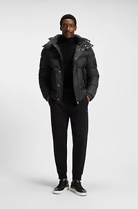 Monogram-jacquard jacket with water-repellent finish