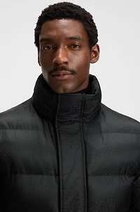 Monogram-jacquard jacket with water-repellent finish