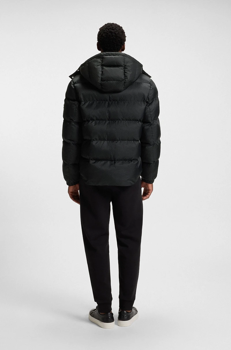 Monogram-jacquard jacket with water-repellent finish