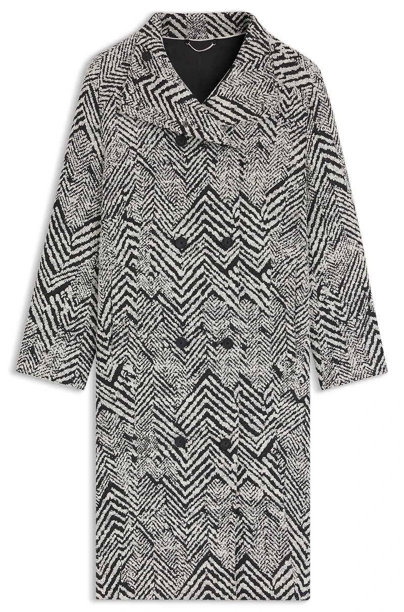 Regular-fit coat herringbone bouclé
