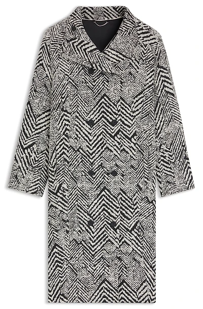 Regular-fit coat herringbone bouclé