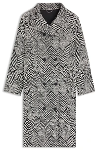 Regular-fit coat herringbone bouclé