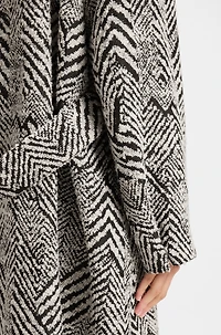 Herringbone-bouclé coat a regular fit
