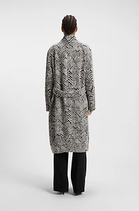 Herringbone-bouclé coat a regular fit