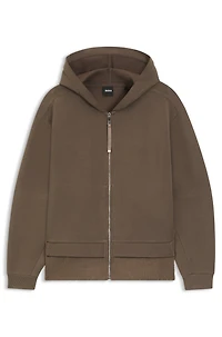 Zip-up hoodie mixed materials